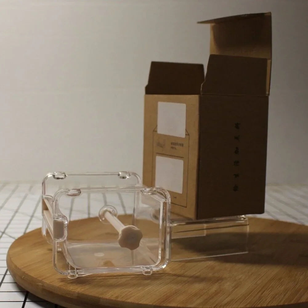 Clear Acrylic Label Dispenser With Serrated Edge For Office & Home Use